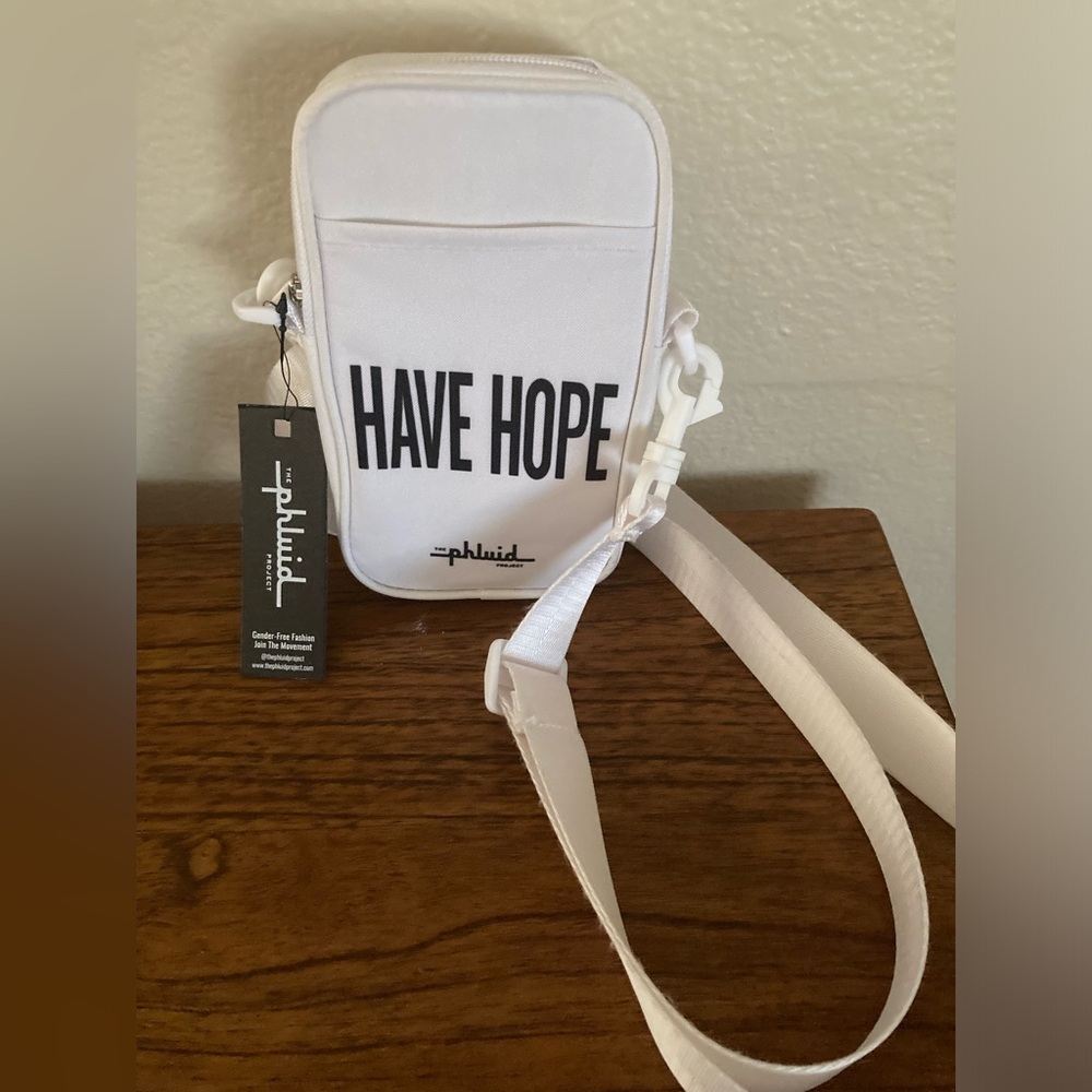 Phluid Have Hope white crossbody